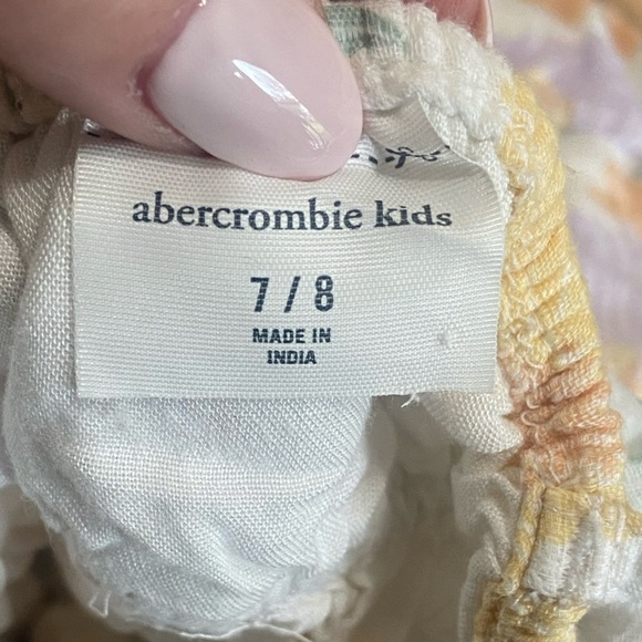Abercrombie Kids LIKE NEW 100% cotton pastel floral side cutout midi dress 7/8 - Picture 6 of 7